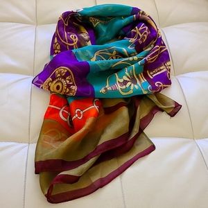 Rectangular silk scarf